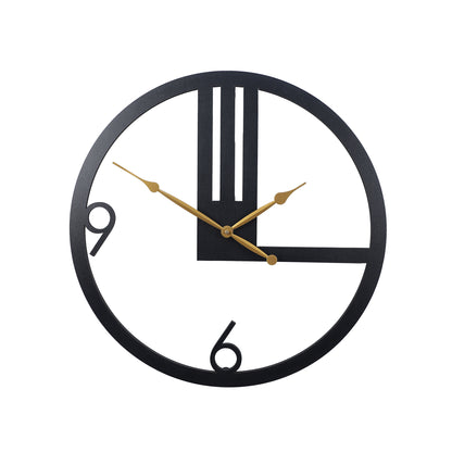 Modern 9 to 6 Engineered Wood Wall Clock with Leather Coating