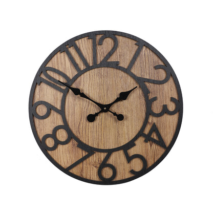 Stylish Leather-Coated 1-12 Engineered Wood Wall Clock