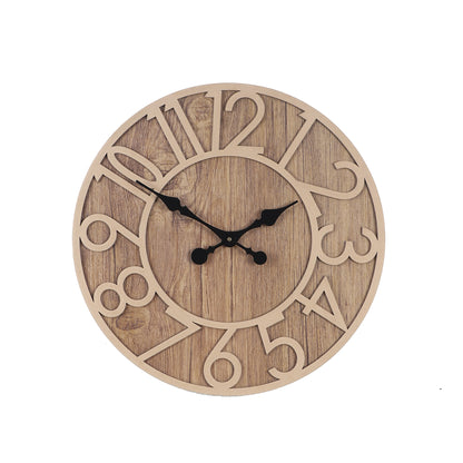 Exclusive 16-Inch Wall Clock with Brown Numeral Finish