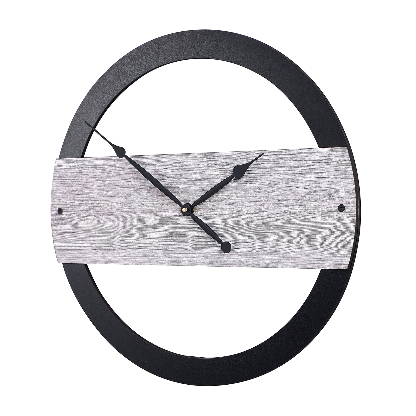 Elegant 16-Inch Grey Wall Clock with Black Round Design