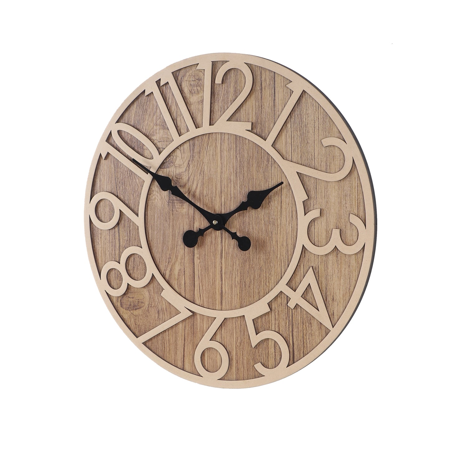 Exclusive 16-Inch Wall Clock with Brown Numeral Finish