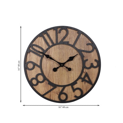 Stylish Leather-Coated 1-12 Engineered Wood Wall Clock