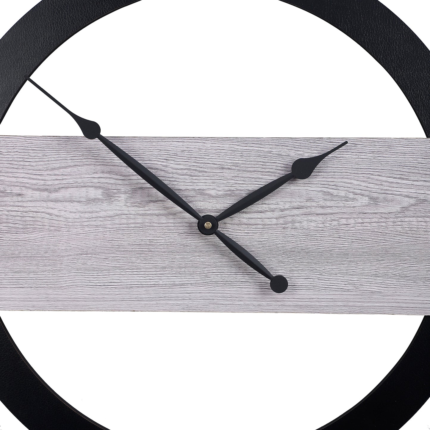 Elegant 16-Inch Grey Wall Clock with Black Round Design