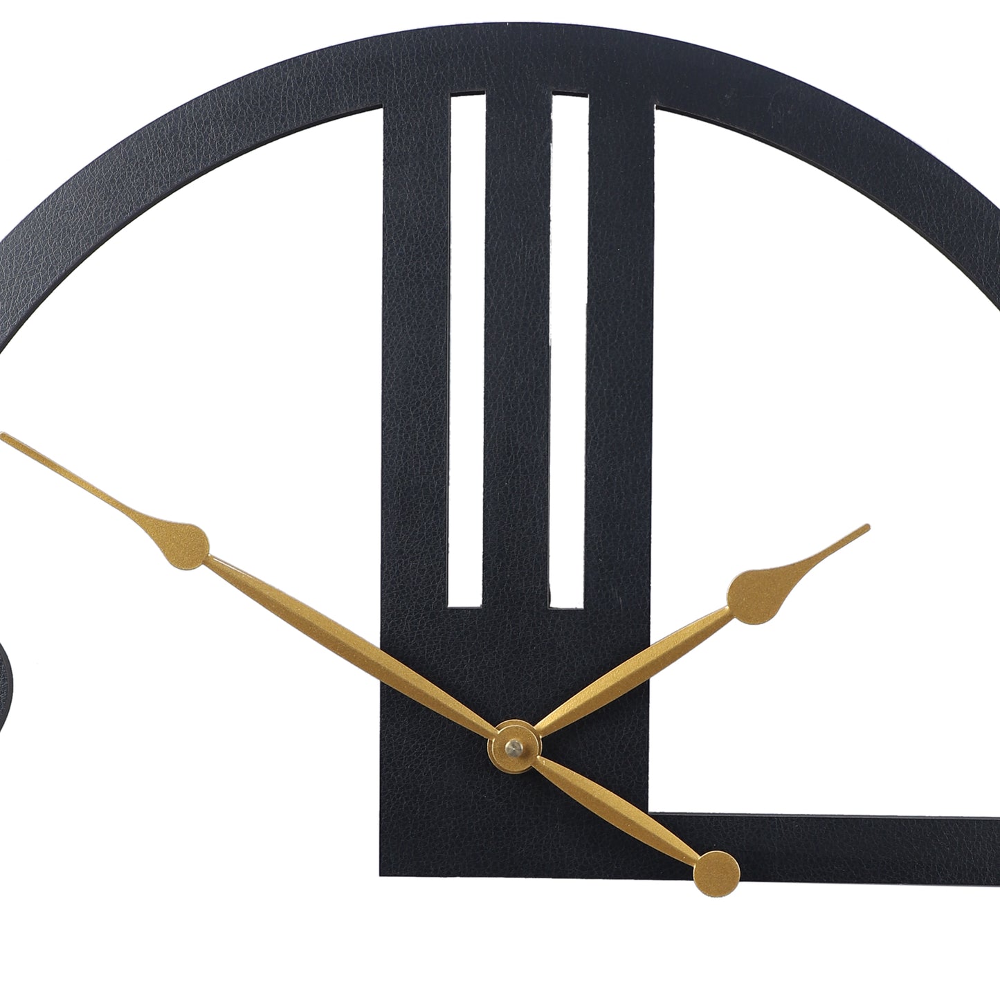 Modern 9 to 6 Engineered Wood Wall Clock with Leather Coating