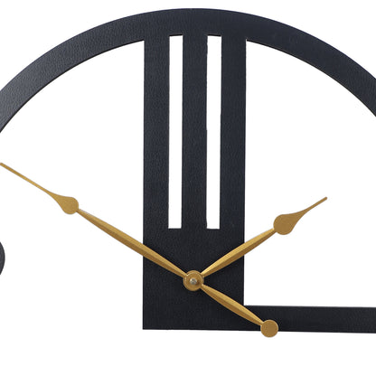 Modern 9 to 6 Engineered Wood Wall Clock with Leather Coating