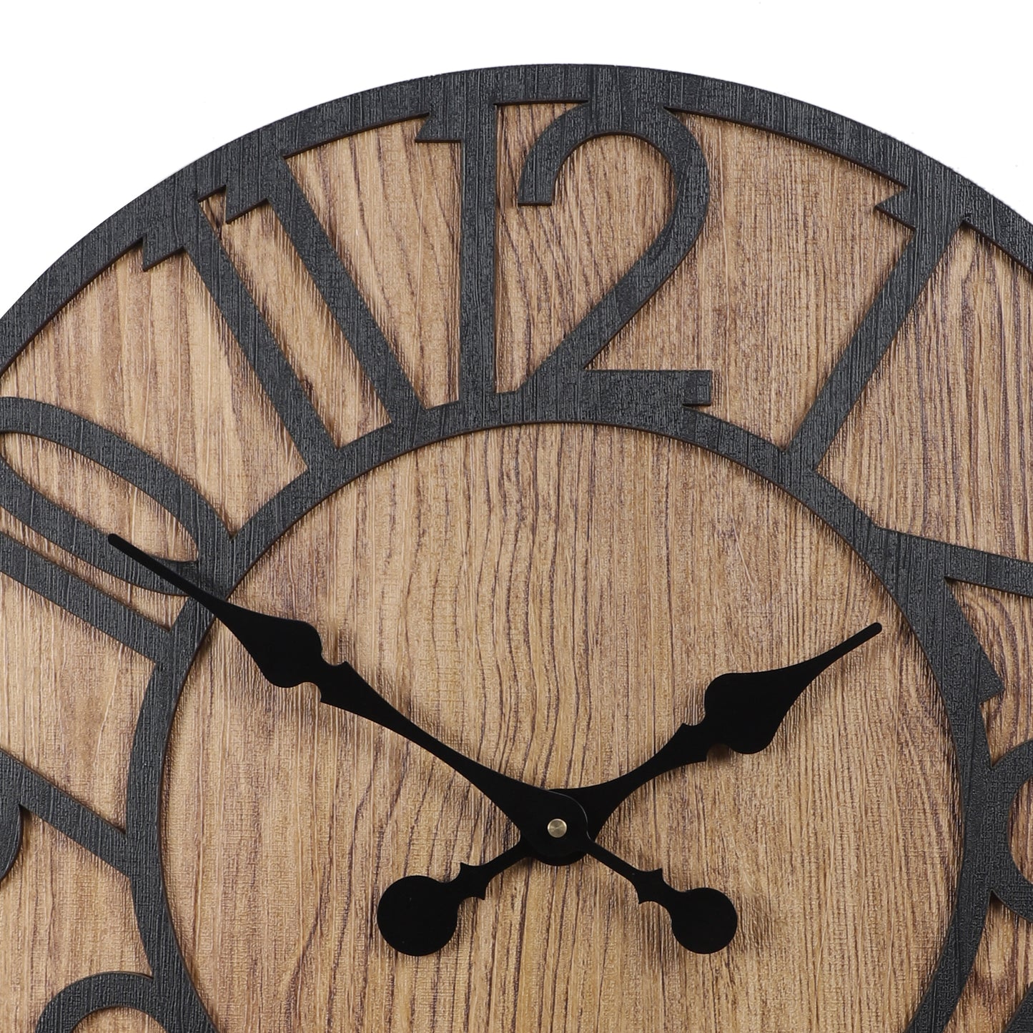 Stylish Leather-Coated 1-12 Engineered Wood Wall Clock