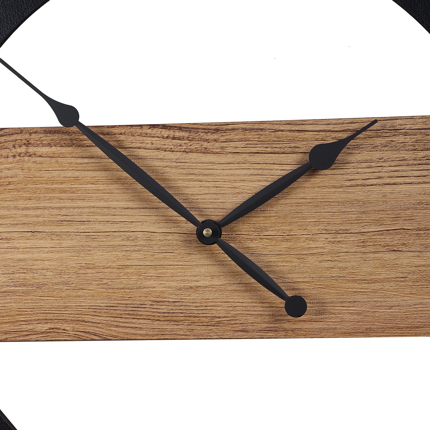 Elegant 16-Inch Brown Wall Clock with Black Round Design