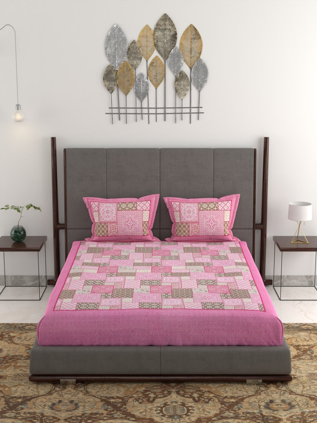 Stylish Jumbo King Size Hand Printed Bedsheet