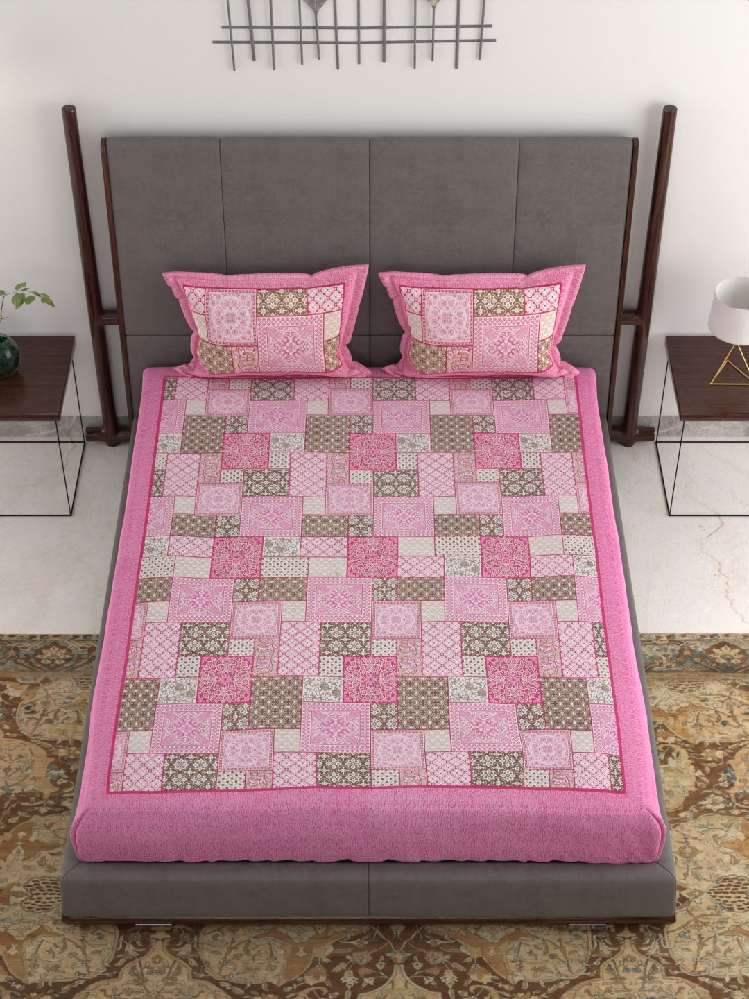 Stylish Jumbo King Size Hand Printed Bedsheet