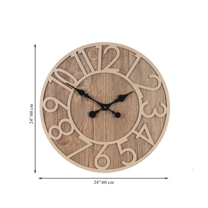 Exclusive 16-Inch Wall Clock with Brown Numeral Finish