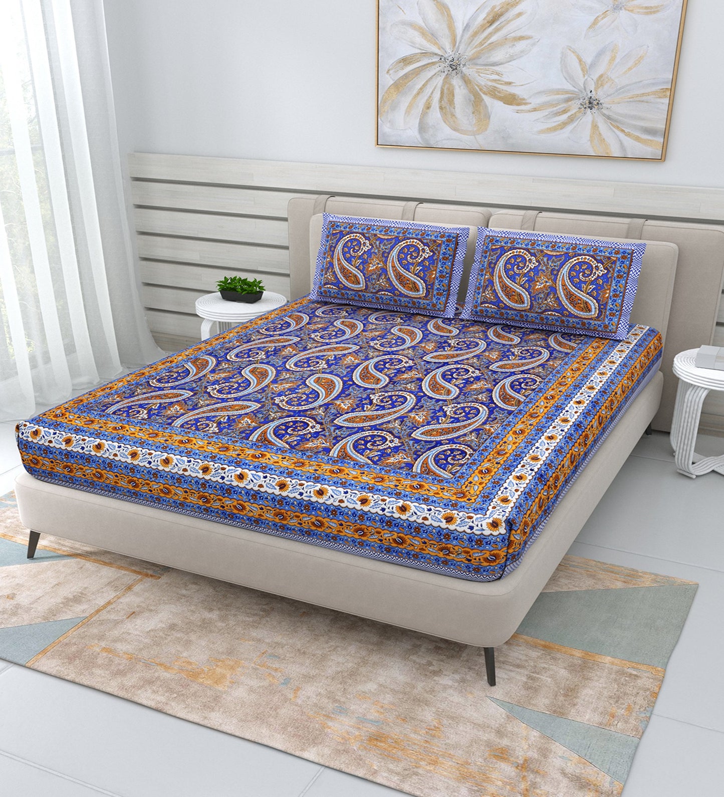 Comfortable Queen Size Cotton Fabric Bedsheet